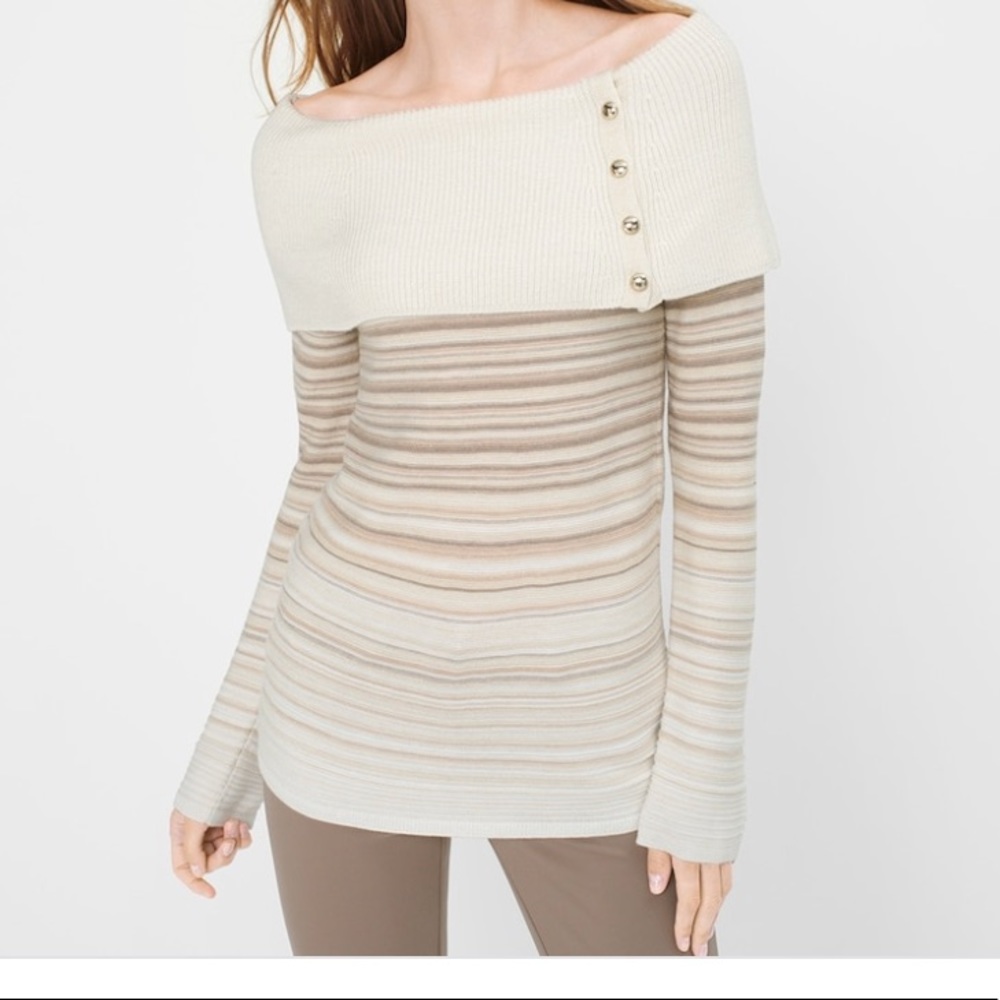 White House Black Market Off-the-Shoulder Sweater - Picture 2 of 8